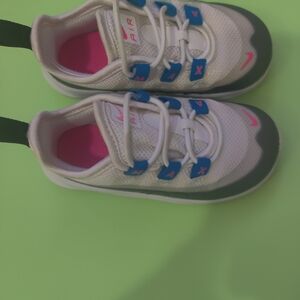 Kids White and Blue Sneakers